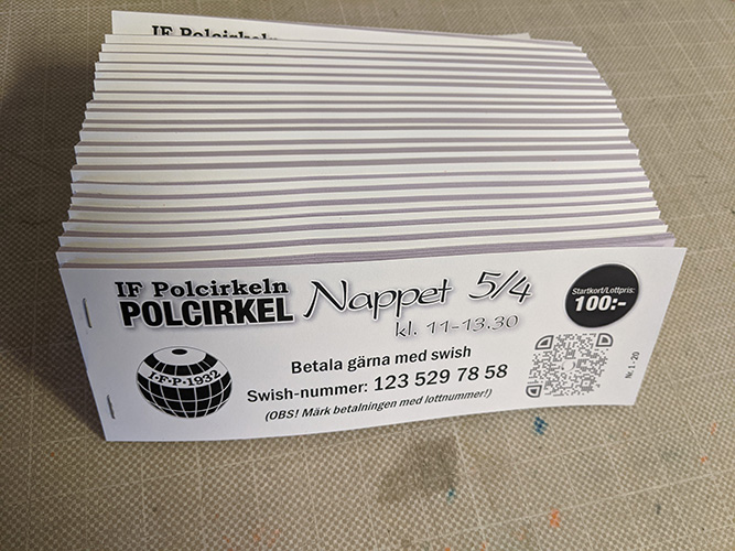 Startkort / Lotter till IF Polcirkeln