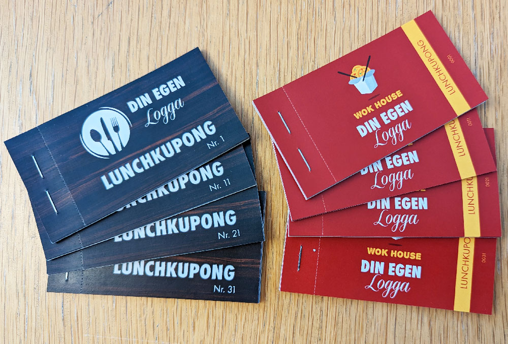 Tryckta lunchkuponger