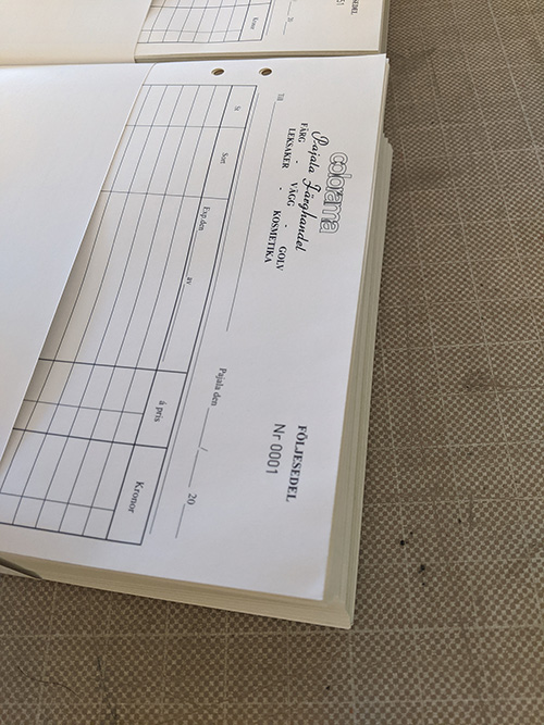 Följesedel till Pajala färghandel