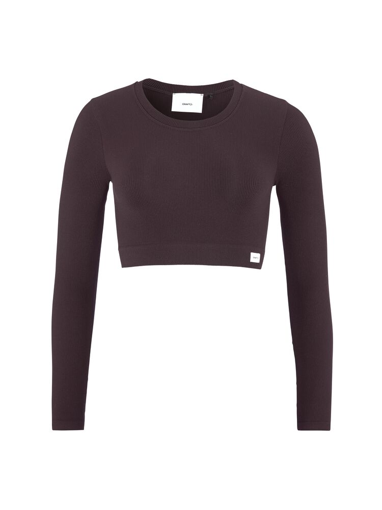 Collective Rib Cropped Ls Top
