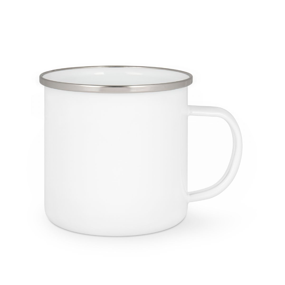 Emaljmugg med silverkant