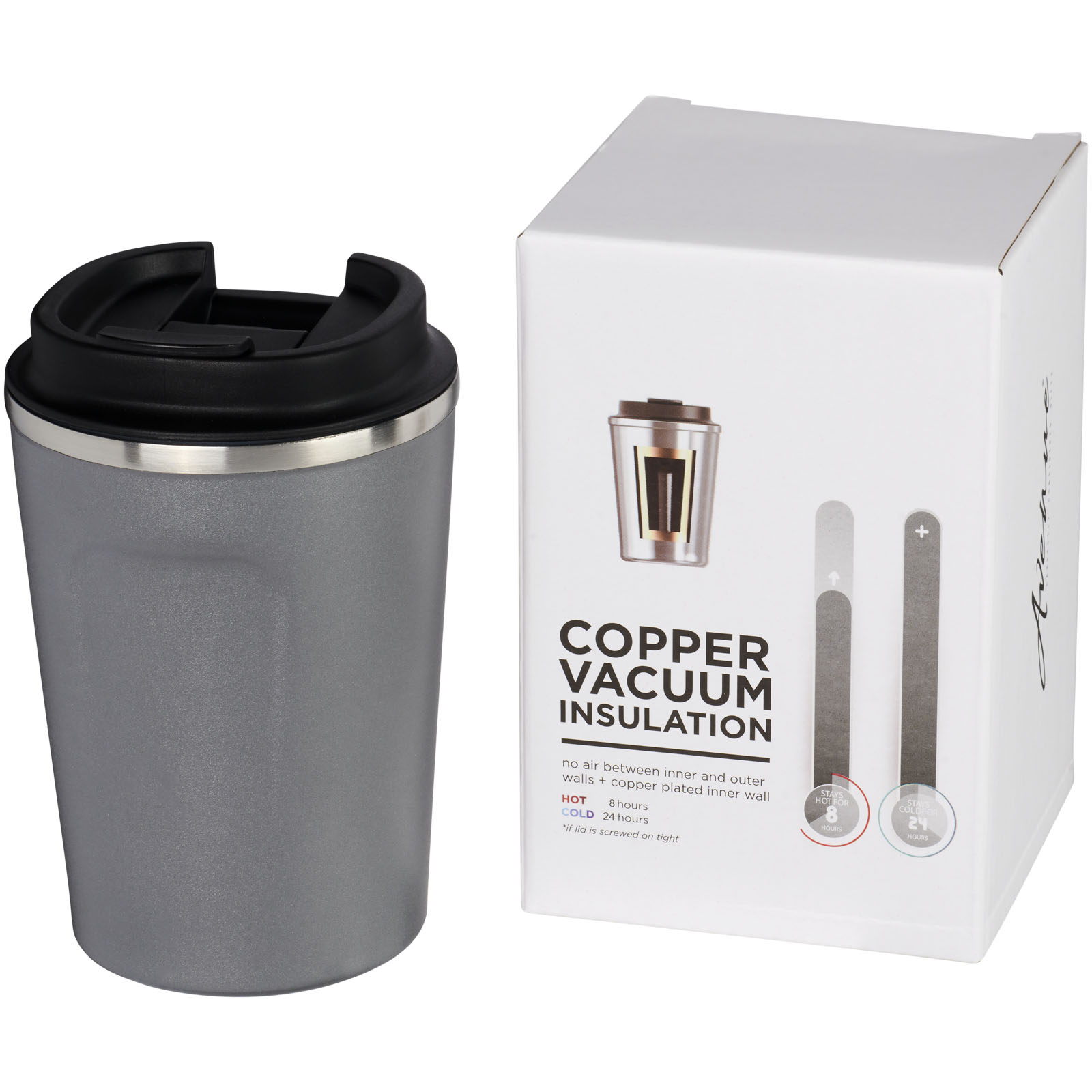Thor 360 ml läckagesäker vakuumisolerad termosmugg i koppar