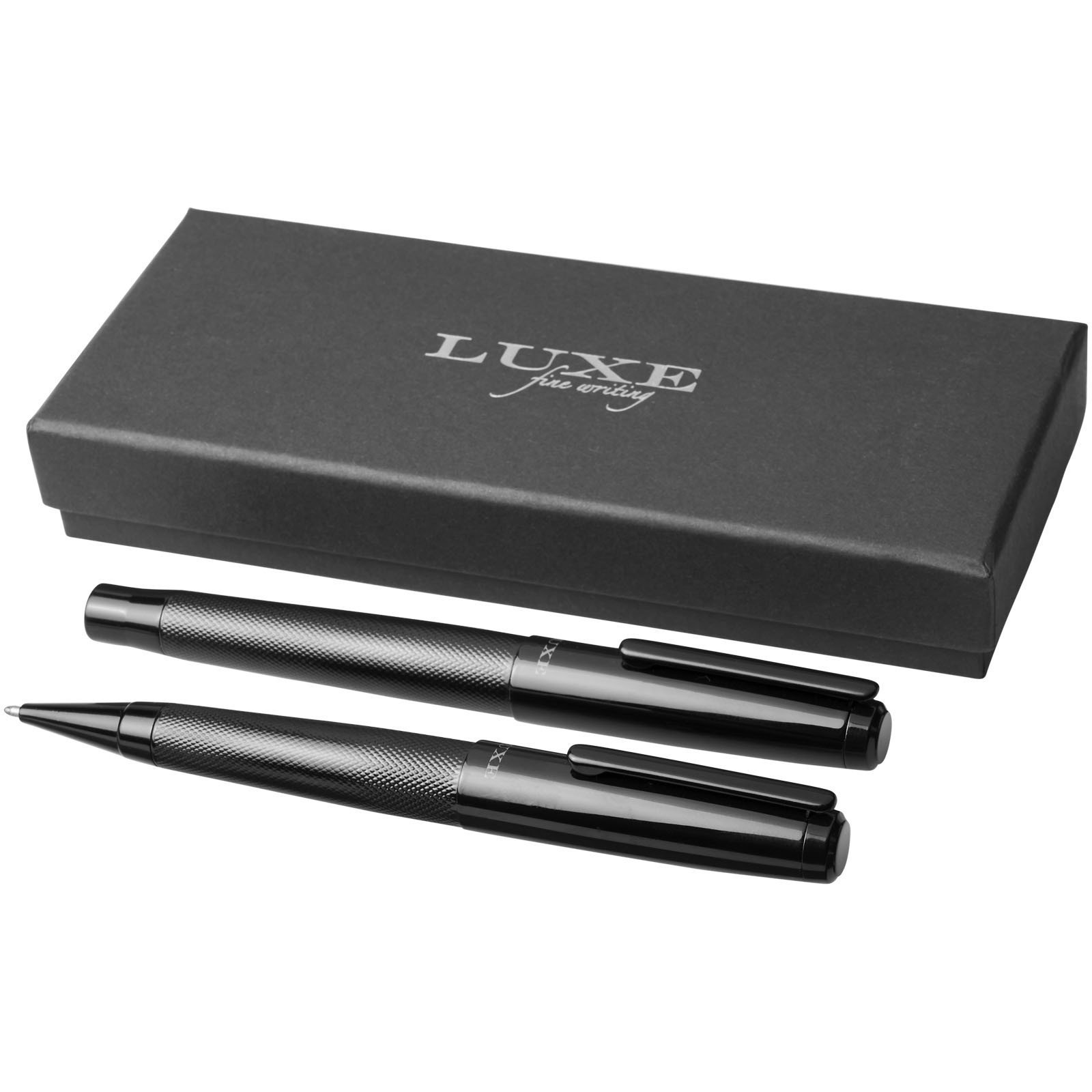 Gloss duo-penna i presentset (svart bläck)