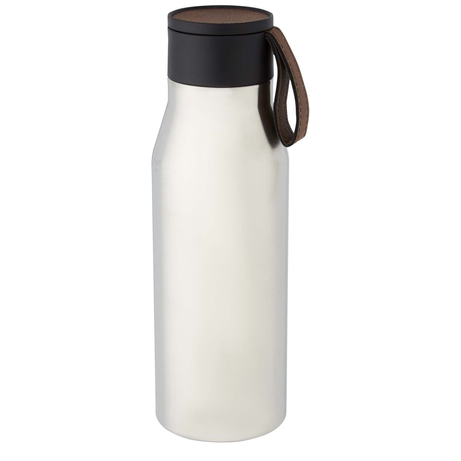 Ljungan 500 ml vakuumisolerad kopparflaska i rostfritt stål med PU-läderrem och lock