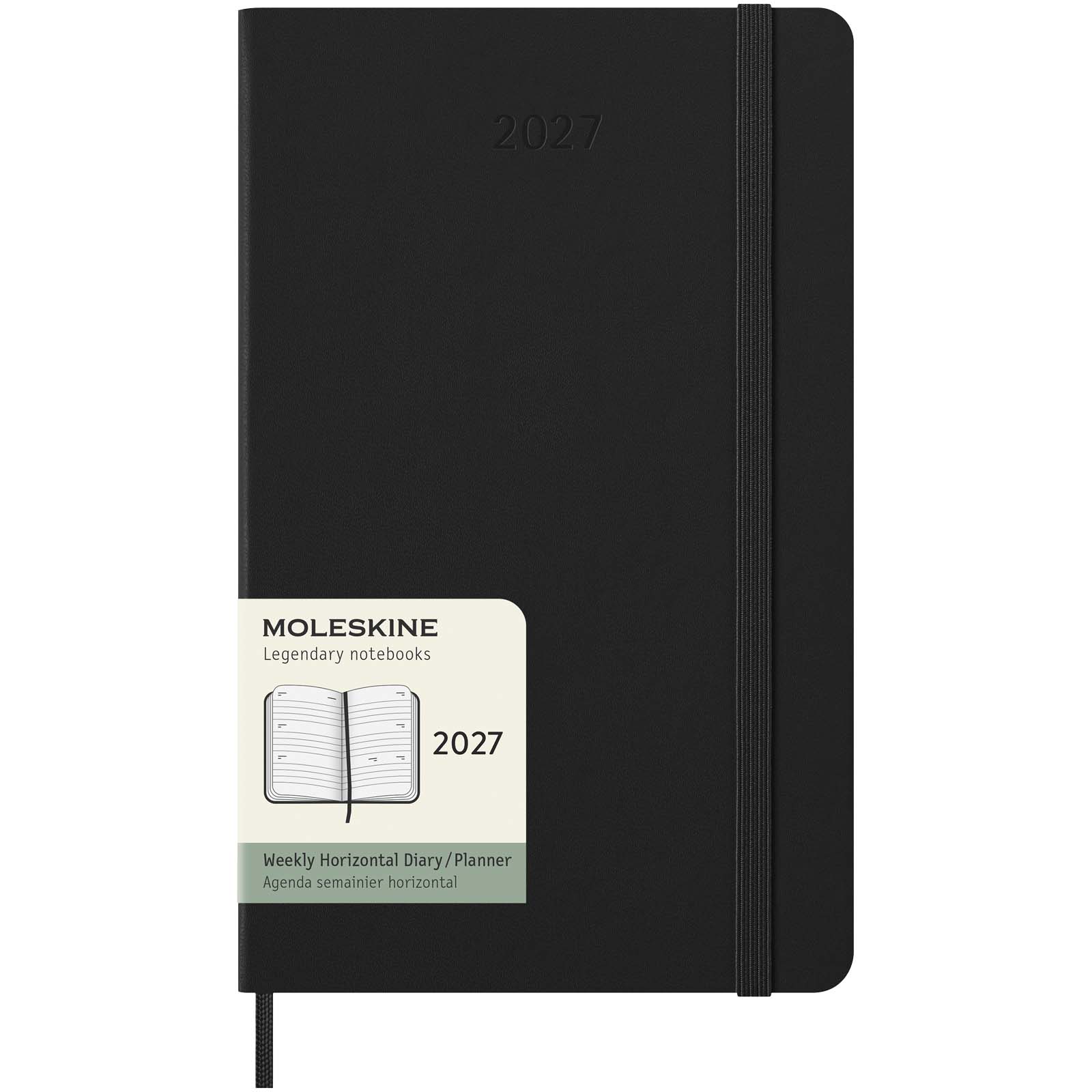 Moleskine inbunden 12-månaders L horisontell veckoplanerare