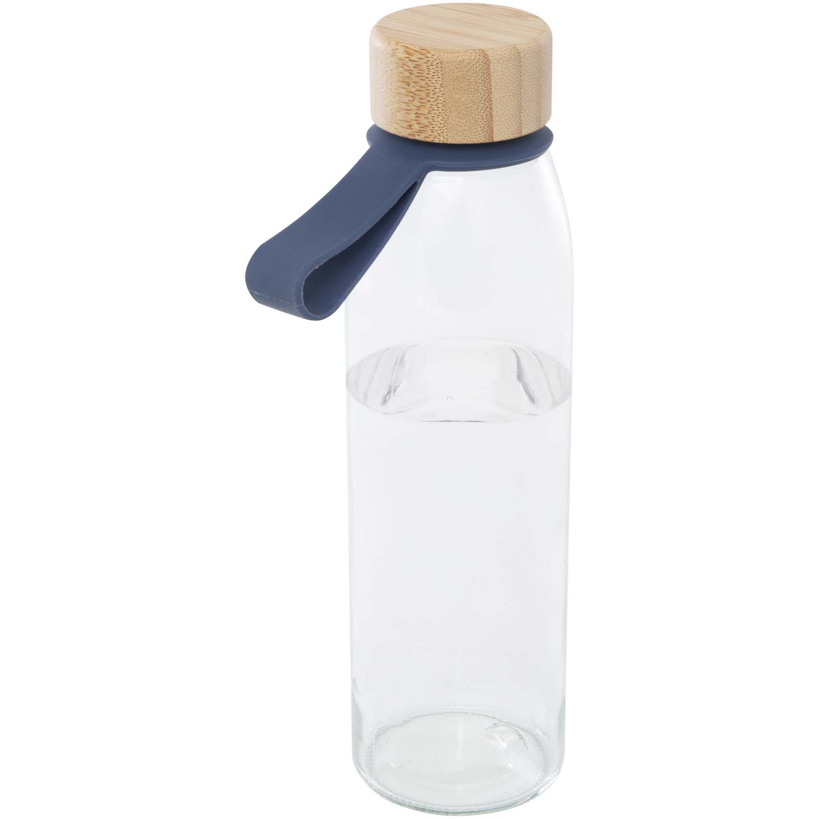Porto 500 ml vattenflaska av glas med silikonhandtag och bambulock
