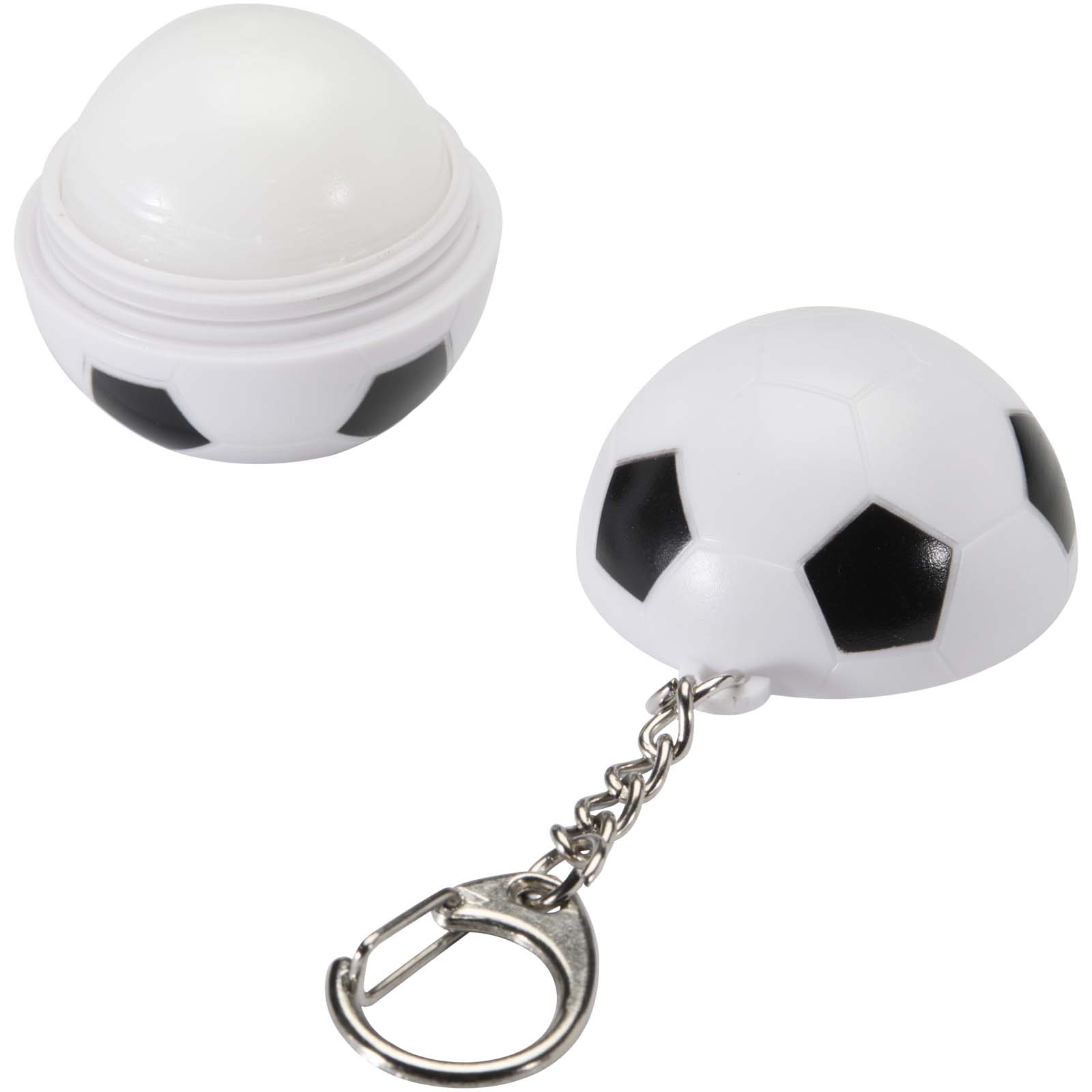 Rami fotbollsformat läppbalsam med vanilj och SPF 15 med nyckelring