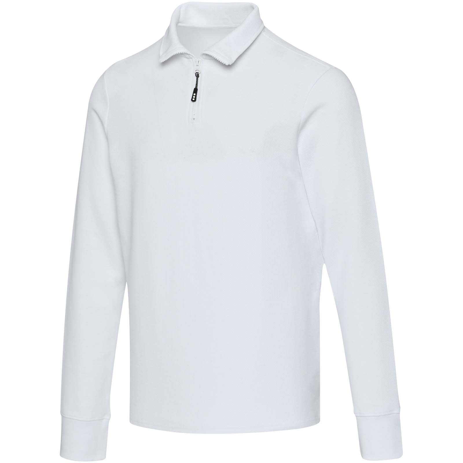 Apollo 245 g/m² långärmad unisex piké med halv dragkedja